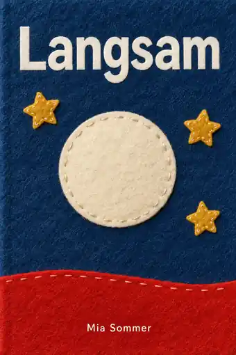 Book cover: a moon and stars cut from felt